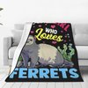 Just A Girl Who Loves Ferrets Blanket Ferret Decor Throw Blanket Gifts for Girls Boys Ferret Lover Super Warm Soft Plush Lightweight Fleece Flannel Bedding Blanket for Kids Adults Men Women 50"X40"