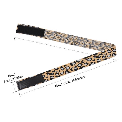 3 Pcs Elastic Bands for Wigs Lace Melting Bands Wig Grip Headband Lace Front Wig Headband for Women (3.0 Beige Leopard Print)