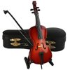 Dselvgvu Wooden Miniature Cello with Stand, Bow and Case Mini Musical Instrument Replica Dollhouse Accessories Model Home Decoration and Christmas Gift (5.51"x1.97"x0.63")