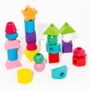 KidMigo Montessori Toys for 3 Year Old, Stacking Toys for Toddlers, Stacking Blocks, Lacing Beads, Matching Shape Preschool Toys, Montessori Toys for 3 4 5 Year Olds with Canvas Storage Bag