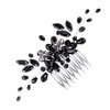 Black Teardrop Hair Side Comb Crystal Hair Pieces Rhinestone Headpieces Bride Wedding Hair Comb Bridal Hair Clip Side Combs Flower Headdress Hair Accessories for Women and Girls
