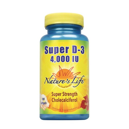 Nature&#39;s Life Super D-3 4000 IU | High Potency Vitamin D Supplement | May Support Healthy Bones, ...