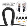 KINXIYU Telephone Handset Cord Detangler 1 Set, 1 Pack Landline Handset Cord Cable (7.5Ft Uncoiled, 1.5 Ft Coiled) and 1 Pack Anti-Tangle Telephone Cord Untangler 360 Degree Rotating Swivel Cord