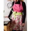DII Women's Cotton Skirted Kitchen Apron for Cooking, Baking & Crafts, Adjustable with Generous Waist Ties, Pink Daisy, One Size