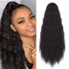 DUTIKA Ponytail Extension，Curly Hair Extensions，Synthetic Pony Tails Extensions Human Hair Feeling, Long Corn Curly Wave Drawstring Ponytail Hair Extensions for Wome