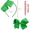 MEEDEE Emerald Green Big Bow Headband for Girls Grosgrain Ribbon Hair Hoop Headband for Toddlers Kids Party Decoration Cosplay Costume Headwear Makeup Handmade Hair Band