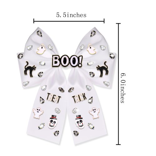 Halloween Hair Clips for Women Beaded Rhinestone Spooky BOO Hair Bow Clips Halloween Costume Hair Accessories Halloween Decorations Gifts