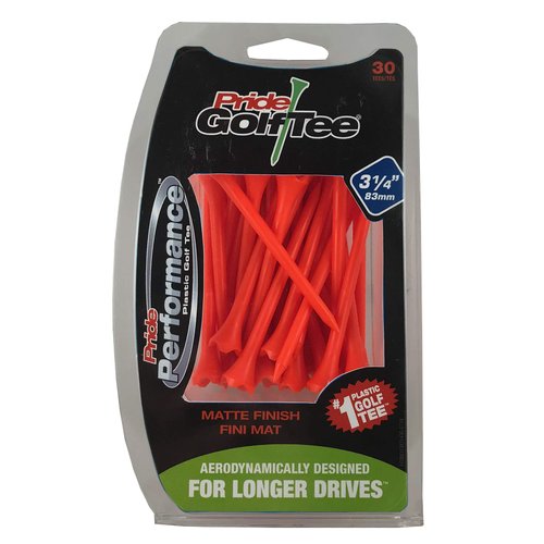 PRIDE GOLF TEE unisex adult 30 Count Golf Tees, Orange, 3.25 US