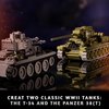 WW2 Army Tanks Toy Building Kit, Create a Soviet T-34 Tank & a German Panzer 38(t) Tank, Great Military Model Toys Gift for Boys, Kids, and Teens Age 8+ (1008 Pieces)