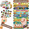 48 PCS Camping Party Favors 24PCS Tattoos Stickers 24PCS Slap Bracelets Wristbands Perfect for Themed Birthday Party Favors Baby Showers or Classroom Rewards Ideal Decor and Gifts for Girls and Boys