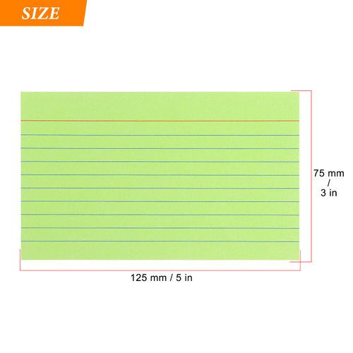 Ruled Index Cards Pastel Colored Index Flash Cards Note Cards for Studying, Home and Office Flashcards, 3 X 5 Inch, 180-Count