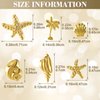 Pndeyo 2 Boxes Ocean Theme Nail Charms, Sea Beach Starfish Seashell Nail Decals Accessories, Metal 3D Nail Gems Jewelry Decoration Supplies for Manicure DIY Nail Embellishments- Gold