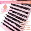 DIY Lash Extension Kit 200pcs 8-16mm 60D DIY Lash Clusters with Lash Bond and Seal & Lash Tweezers Individual Lashes D Curl Eyelash Extension Kit for Self Application at Home (60D KIT)