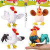 Kasyat 6 Pieces Mini Plush Furry Animal Toys Soft Plush Horse Pig Cattle Rabbit Dog Sheep Hen Doll Stuffed Plush Animals for Christmas Stocking Stuffers Birthday Party Decoration(Chicken and Rooster)