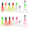 Grub Lures Fishing Jigs Head Hooks Kit- Soft Plastic Grub Tail Worm Lure Bait Crappie Jigs Buster Tubes Baits for Bass Trout Saltwater Freshwater Fishing 17-110pcs