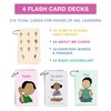 Carson Dellosa 216 Sign Language Flash Cards for Toddlers Ages 3+, 4 Pack of ASL Vocabulary and Sight Word Flash Cards with Signs