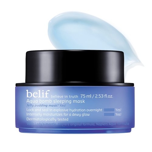belif Aqua Bomb Sleeping Mask, Overnight Moisturizer & Face Mask, Lightweight, Hydrating & Plumping, Good for Dryness, For Normal, Oily, Dry, Combination Skin Types