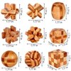 18 Pack Wooden Brain Teaser Puzzles Wooden Burr Puzzles Brain Teaser Puzzle with Gift Packing Box Magic Puzzle Games Toys for Kids and Adults by AHYUAN (Bamboo)