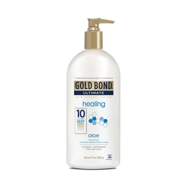 Gold Bond Ultimate Healing Skin Therapy Lotion for Dry Skin Aloe 14 Ounce Body Lotion for Rough Dry Skin with Aloe