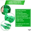KatchOn Iridescent Green Streamers Backdrop - 3.2x8 Feet, Pack of 2 | Green Birthday Decorations | Green Backdrop, Jungle Party Decorations | Green Halloween Backdrop for Halloween Decorations
