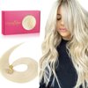 WENNALIFE U Tip Hair Extensions Human Hair, 50g 50s 14 Inch Platinum Blonde Remy Hair Extensions K Tip Hair Extension Real Human Hair Invisible Straight Keratin Hair Extensions