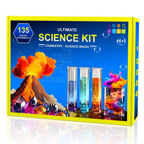 Science Kits for Kids Age 8-12, 135 Science Experiment Kit - STEM Educational Toys Science Magic Kit Chemistry Set for Kids, Erupting Volcano, Birthday for 5-7 Years Old Boys Girls Kids