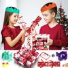 10 Pack Christmas No Snap Party Favor with Red & White Snowflake Design with Party Hat, Joke & Little Gift Inside for Kids, Xmas Gift, Christmas Seasonal Holiday Party Dinner Traditions