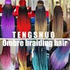 Ombre Braiding Hair Extensions for Women 3 Packs/24 Inch Braiding Hair Fiber Crochet Hair for Box Braids Senegal Twist Hair Extensions(24" (Pack of 3),royal blue)
