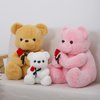 Wgxzyq 12 inch Teddy Bear Stuffed Animal with Rose, Soft Cuddly Stuffed Plush Bear, Gifts for Kids Baby Toddlers on Baby Shower, Valentine's Day (Pink)