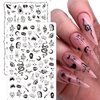 Snake Nail Art Stickers Decals Black Skull Goth Nail Decals Nail Art Supplies 3D Gothic Punk Horror Nail Stickers Designer Nail Accessories Charms Nail Designs for Acrylic Nail Art Decoration (8 Pcs)