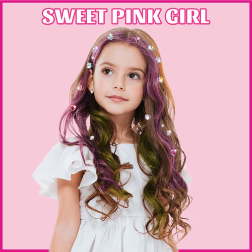 Temporary Hair Chalk with Hair Gem Stamper Kit, Hair Styling Tool with REUSABLE Shining Diamonds, Washable Hair Chalk Hair Color Dye for Girls, Toys Gifts for Girls Ages 4 5 6 8-12