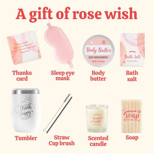 Gifts for Women BODY & EARTH Best Friend Gifts for Women Rose Birthday Gifts for Women, 6pcs Anniversary Gifts for Women, Bridesmaid Gifts, Teacher Gifts Spa Gifts for Women