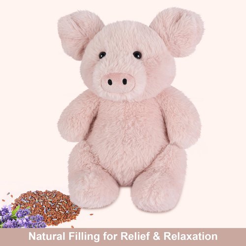 SuzziPals Heatable & Coolable Pig Stuffed Animals, Microwavable Stuffed Animal Heating Pad for Period Cramps, Lavender Scent Stuffed Pig Plush for Stress Relief, Pigs Plushies for Companion, Pig Gifts