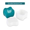 Denture Bath Case with Strainer Basket, Orthodontic Dental Retainer Storage Soak Container Cleaning Soaking Cup, Moth Guard Storage Box Holder for Office|Travel|Household