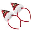 Lurrose 2pcs Christmas Santa Hat Headbands Sequined Plush Xmas Party Hair Bands Hair Hoops Headdress Hair Accessories for Girls Chidren