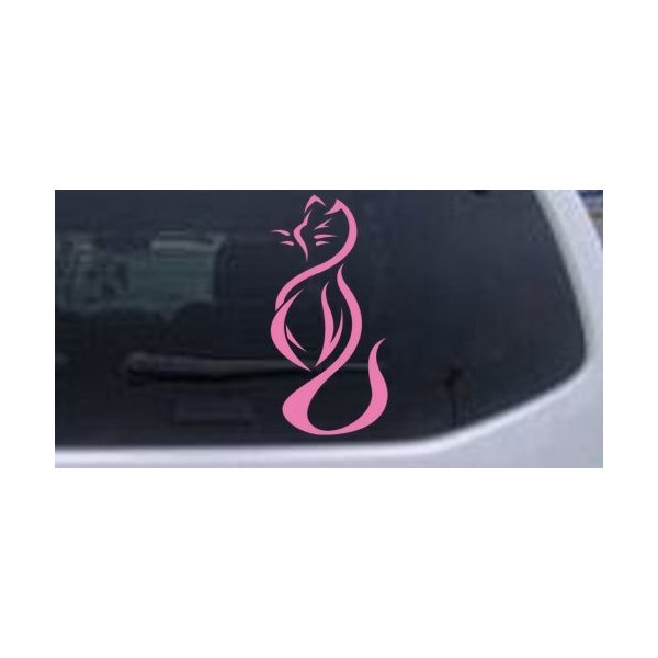 Pink 11.5in X 5.5in - Tribal Cat Animals Car Window Wall Laptop Decal Sticker
