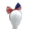 Fashion American Flag Bow Headband for Women 4th of July Big Bow Hair Accessories Headband Grosgrain Ribbon Hair Hoop Headband for Women Party Cosplay Costume Headwear Makeup Handmade Hair Band