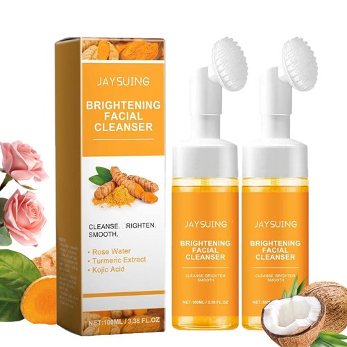 Jaysuing Turmeric Face Wash,Turmeric Facial Cleanser, Turmeric Facial Wash,Turmeric Foaming Cleanser for All Skin Types(2pcs)