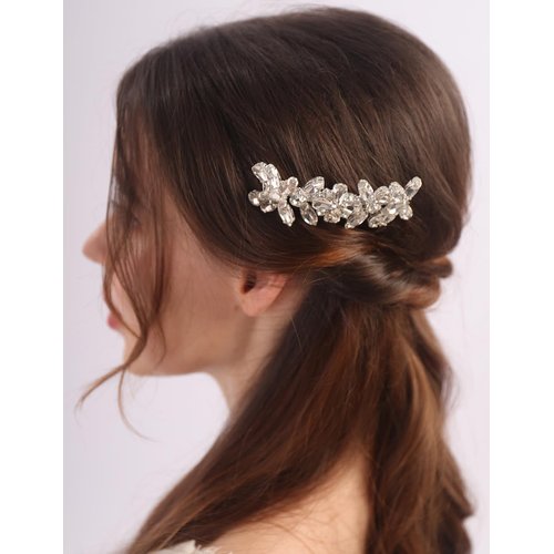 BERYUAN Clear Rhinestone Crystal Hair Comb Silver Rhinestone Bridal Hair Side Comb Teardrop Rhinestone Crystal Wedding Headpiece Dainty Rhinestone Hair Side Comb for Wedding Women Girls