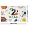 Lofaris Born 2 Ball Balloon Banner Sports 2nd Birthday Party Decorations Background Baseball Basketball Football Backdrop for Boys 2 Years Old Birthday Wall Supplies 70.8 x 43.3 Inch