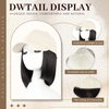 CHRSHN Hat Wigs for Women Baseball Cap With Hair Extensions Synthetic Short Straight Bob Hat with Hair Attached for Women Adjustable Hat Wig for Daily Use (Brown Black)