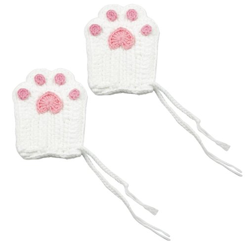 Gifts for Cat Mom,Handmade Crocheted Finished Cat Claw Paw Soap Bags, Natural Cotton Soap Savers for Bar Soap, Foaming and Drying The Soap (brown) (White and Pink Paw)