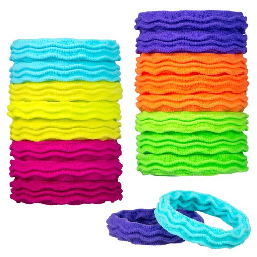 Expressions 18pc Waved Ponytail Elastic Set in Bright Colors - Ponytail Holders Hair Ties Value P...