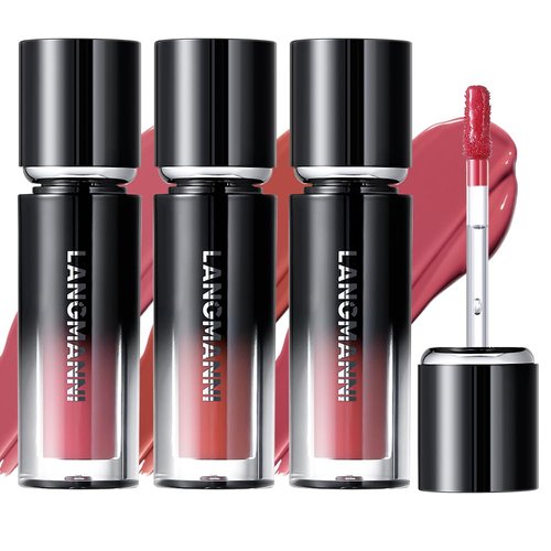 LANGMANNI Lip Oil Tint | Hydrating & Long-Lasting Lip Stain | Moisturizing And High Gloss Makeup,Non-Sticky Lip Stain For Watery And Silky Smooth Lips(#1+2+3)