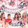 Pink Cow Balloons Garland Arch Kit, 140Pcs Pastel Pink Confetti Cow Print Balloons MOOMOO Banners Foil Cow for Western Cowboy Cowgirl Farm Animal Themed Baby Shower Birthday Party Decorations Supplies