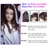 ASKUANG Halo Hair Extensions for Women Wavy Curly Hair Extensions Invisible Wire Adjustable Size Removable Secure Clip in Extensions (Dark Brown)