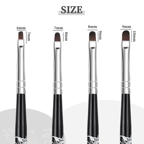 BQAN 4PCS Cuticle Nail Cleaning Brush, Oval UV Nail Brush Set for Acrylic UV Nail Extensions and Nail Tips Builder 4 Pieces Wooden Handle with Nylon Hair Nail Art Painting Brush