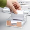 Rose Gold Sticky Note Holder Clear Post Note Holder Acrylic Memo Pad Holder Notpad Dispenser for Office Home School Elegant Desk Accessory