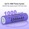 14500 Rechargeable Battery 3.7Volt Li-ion Batteries Button Top 2500mAh Large Capacity for Headlamp Flashlight (4 Pack)