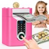 Fingerprint Piggy Bank for Kids, Touchscreen Money Bank Toys for 4 5 6 7 8 9 10 11 12 13 Year Old Boys Gift Ideas, Electronic Money Saving Box for Girls, Birthday Gifts for Boys ATM Machine for Kids